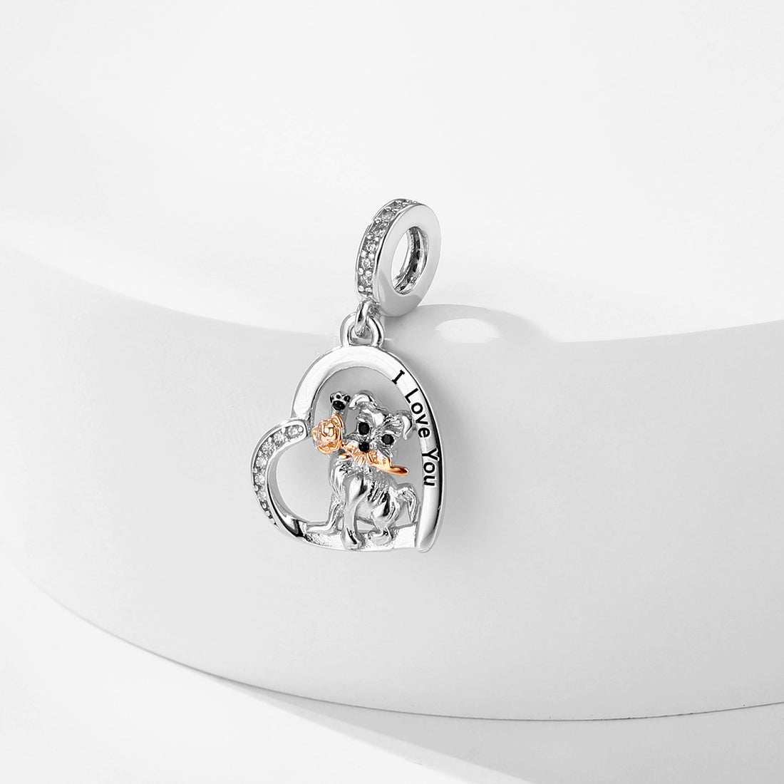 925 sterling silver Snowy Rose Love String Decoration