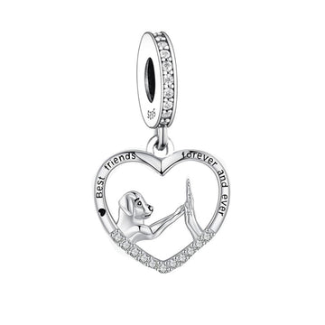 "Eternal Paw-print" Dog Best Friend Charm - 925 Sterling Silver & Pavé CZ