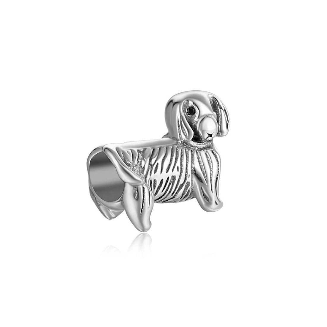 925 sterling silver Zebra striped puppy bead