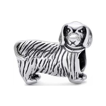 925 sterling silver Zebra striped puppy bead