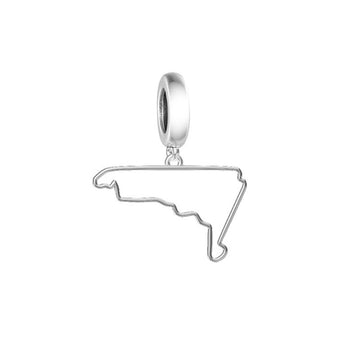 "State of Grace" North Carolina Outline Charm - 925 Sterling Silver