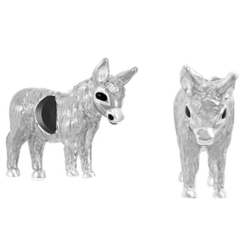 925 sterling silver 3D donkey charms