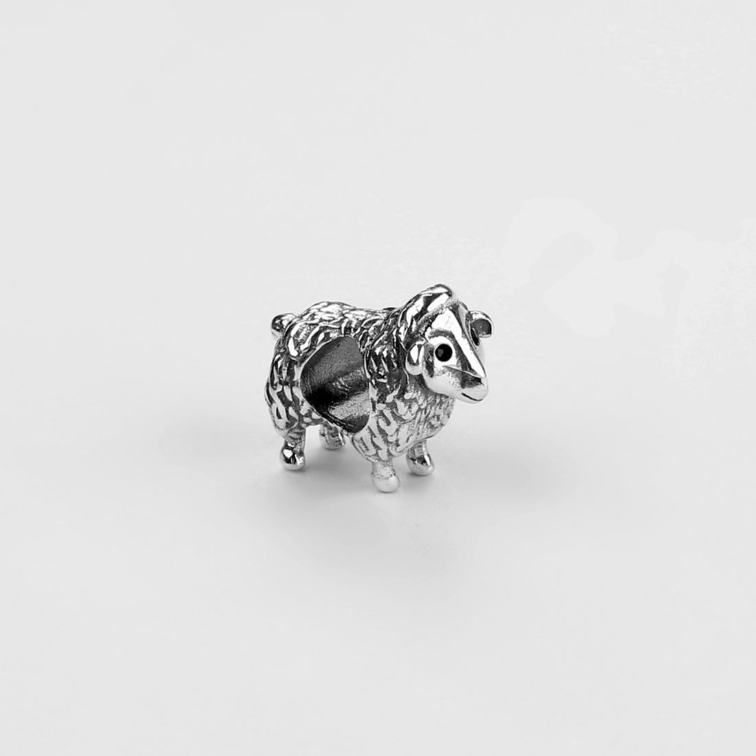 "Gentle Wanderer" 3D Alpaca Bead Charm - Textured 925 Sterling Silver