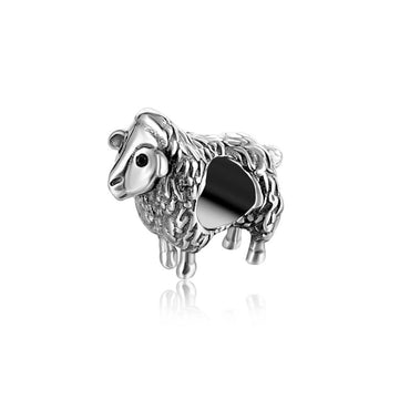 "Gentle Wanderer" 3D Alpaca Bead Charm - Textured 925 Sterling Silver