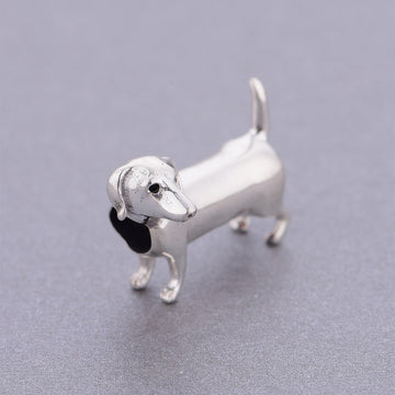 925 sterling silver Sausage dog bead