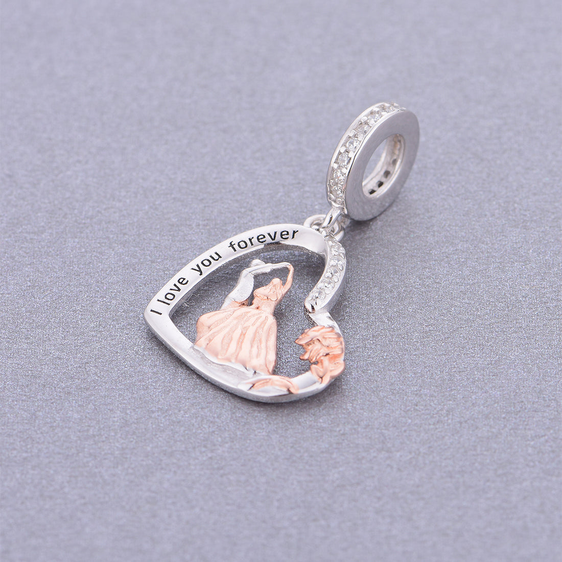 925 sterling silver Romantic heart-shaped wedding charms