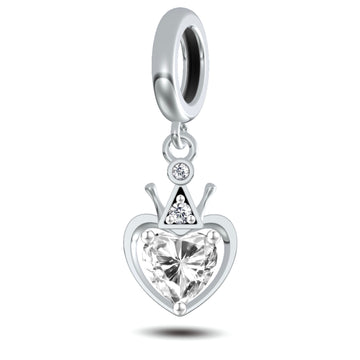 925 sterling silver Zircon Crown charms