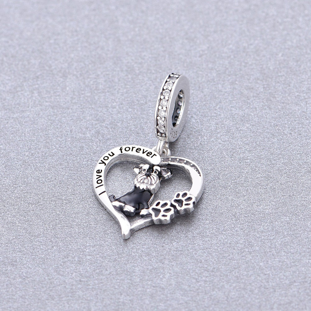 925 sterling silver Schnauzer Love String Decoration