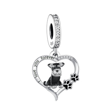 925 sterling silver Schnauzer Love String Decoration