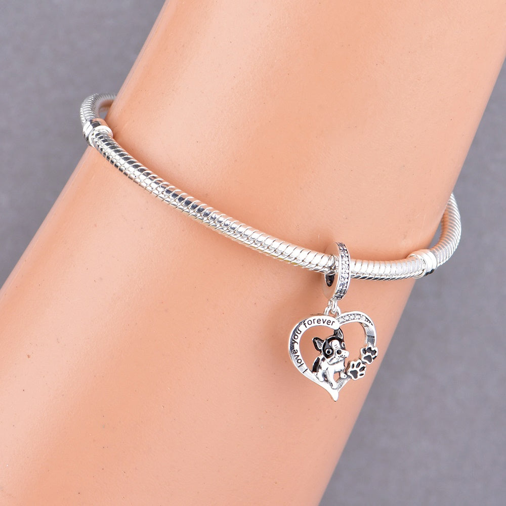 925 sterling silver Boston meme heart string decoration