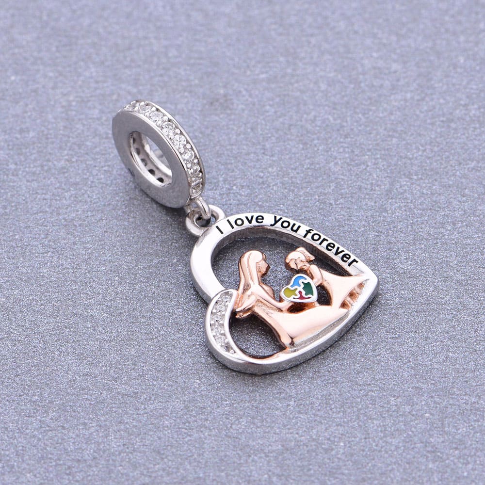 "Missing Piece" Mother & Daughter Charm - 925 Silver Two-Tone Gift