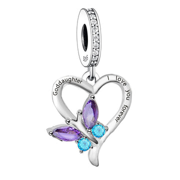 925 sterling silver heart-shaped butterfly - Gooddaughter