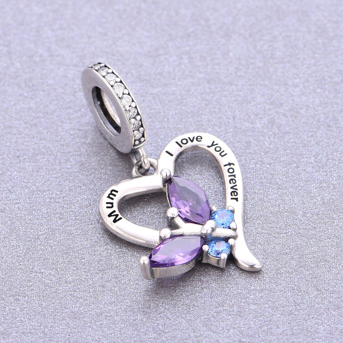 925 sterling silver heart-shaped butterfly - Mu