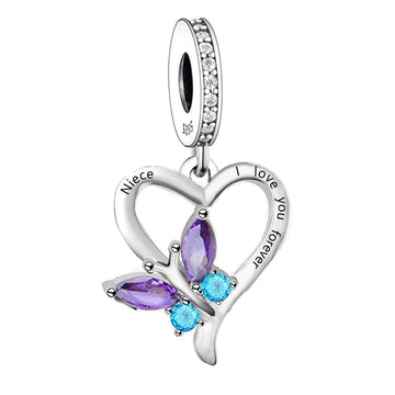 925 sterling silver heart-shaped butterfly - Piece