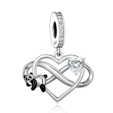 925 sterling silver heart-shaped panda