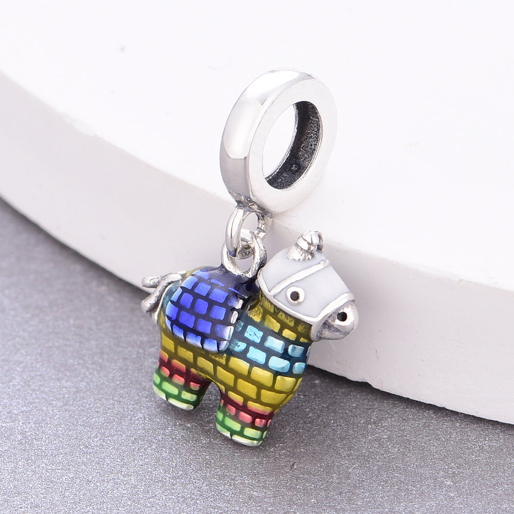 Rainbow Mosaic Pony 925 Pendant