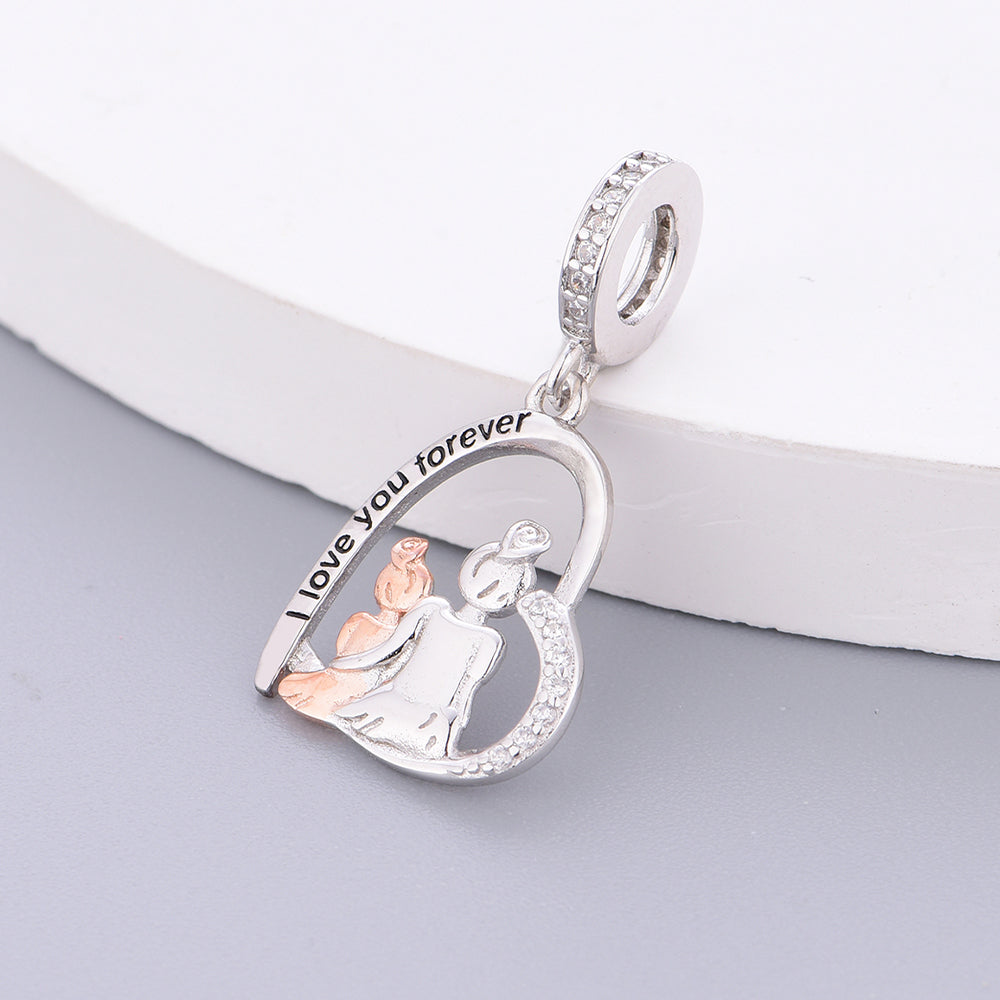 925 Sterling Silver Mom-Daughter Cuddle Charm