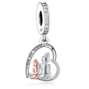 925 Sterling Silver Mom-Daughter Cuddle Charm