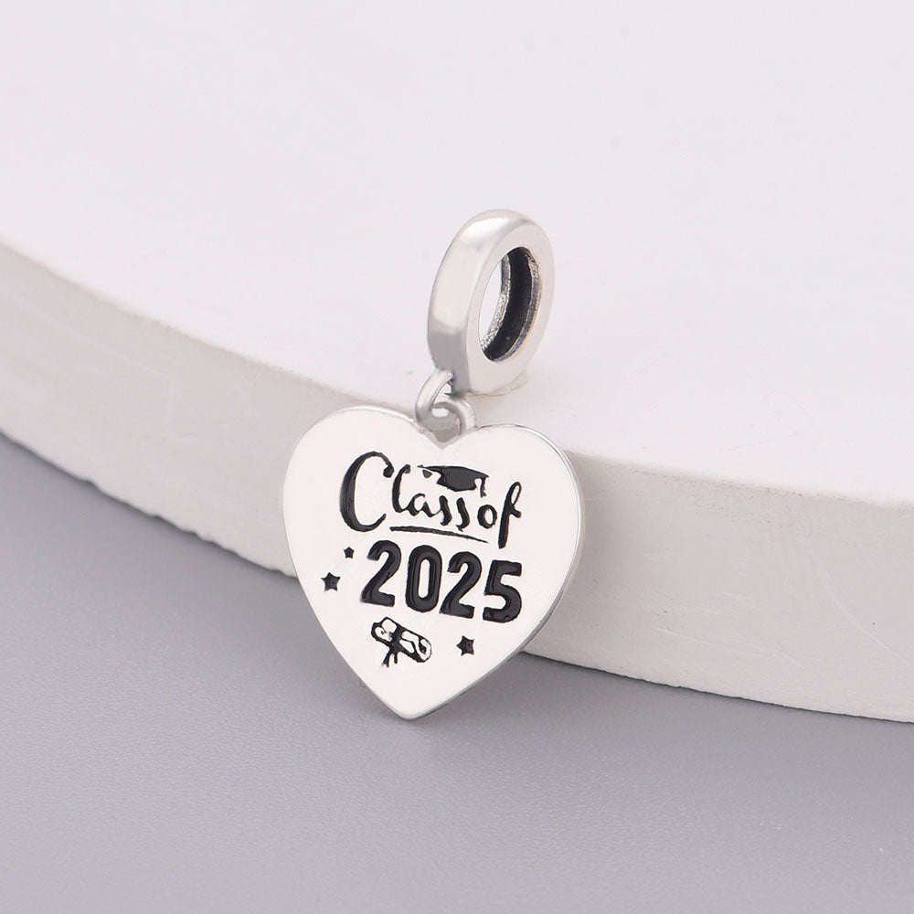 "Class of 2025" Heart Achievement Charm - 925 Silver Milestone Gift