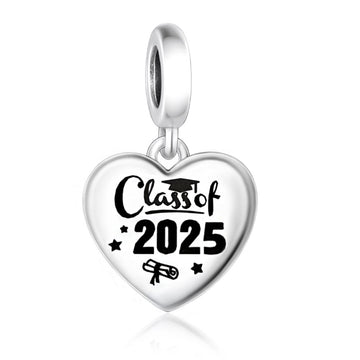 "Class of 2025" Heart Achievement Charm - 925 Silver Milestone Gift
