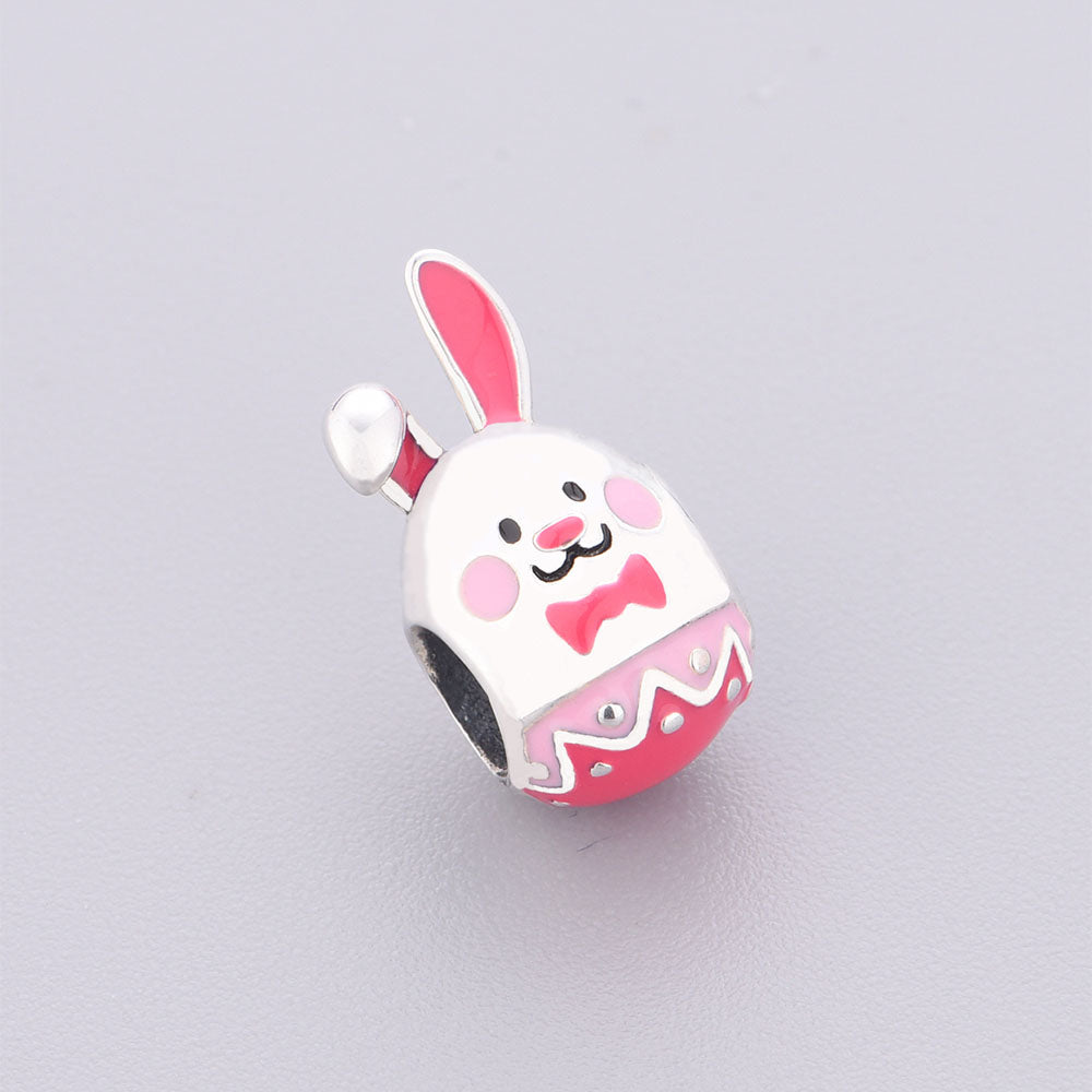 "Innocent Awakening" - 925 Sterling Silver Easter Bunny Egg Charm