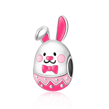 "Innocent Awakening" - 925 Sterling Silver Easter Bunny Egg Charm