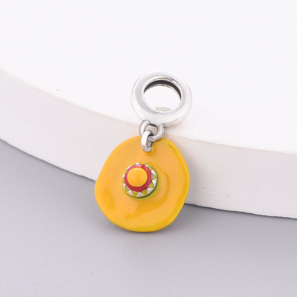 "Fiesta Resonance" - 925 Sterling Silver Mexican Sombrero Hat Dangle Charm