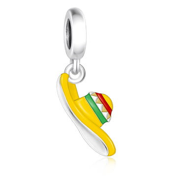 "Fiesta Resonance" - 925 Sterling Silver Mexican Sombrero Hat Dangle Charm