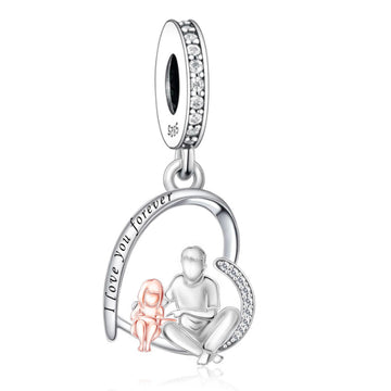 "Echoes of Wisdom" Father & Daughter Reading Charm - 925 Silver