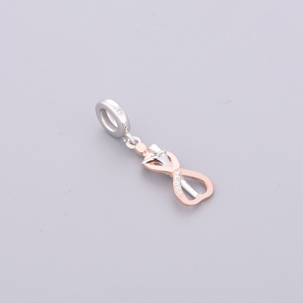 "Infinite Resonance" - 925 Sterling Silver Infinity Silhouette Dangle Charm