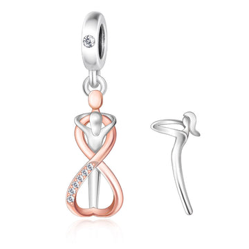 "Infinite Resonance" - 925 Sterling Silver Infinity Silhouette Dangle Charm