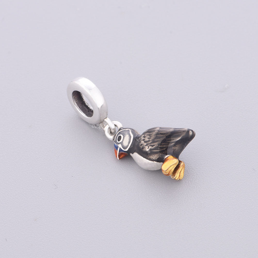 "Arctic Voyager" - 925 Sterling Silver Atlantic Puffin Dangle Charm