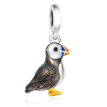 "Arctic Voyager" - 925 Sterling Silver Atlantic Puffin Dangle Charm