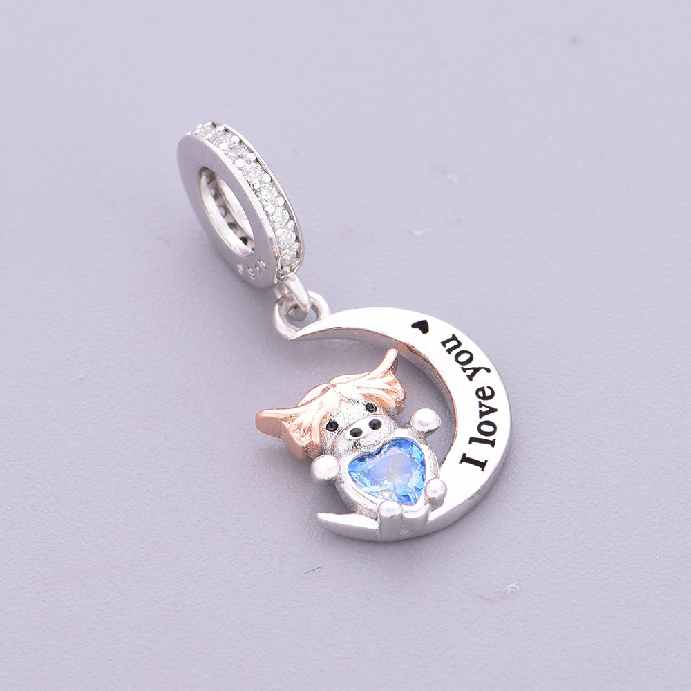 925 sterling silver moon calf