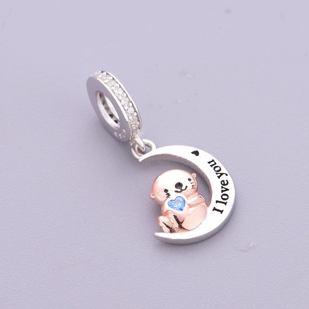 925 sterling silver moon otter