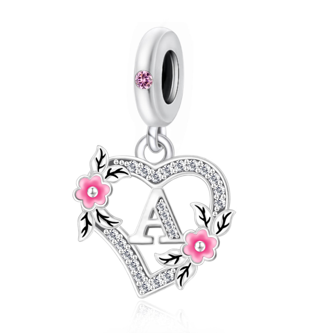925 sterling silver Flower letters A-Z charms