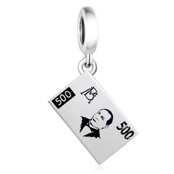 "Abundance Pulse" - 925 Sterling Silver Banknote Currency Dangle Charm