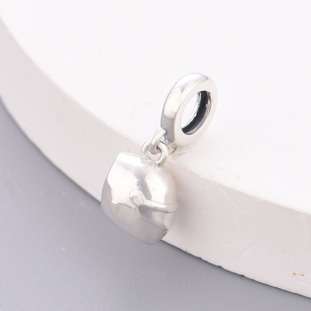 "Vanguard Pulse" - 925 Sterling Silver Protective Helmet Dangle Charm