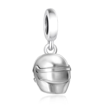 "Vanguard Pulse" - 925 Sterling Silver Protective Helmet Dangle Charm