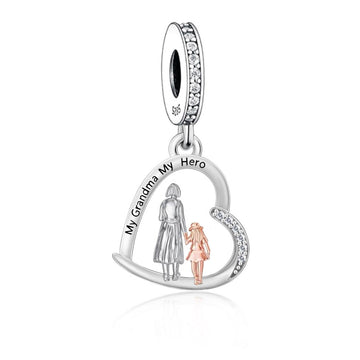 "Ancestral Resonance" - 925 Sterling Silver Grandma & Granddaughter Charm