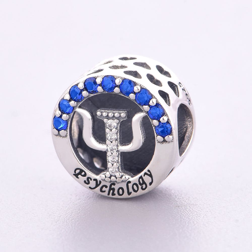"Mind Resonance" - 925 Sterling Silver Psychology Symbol Bead Charm