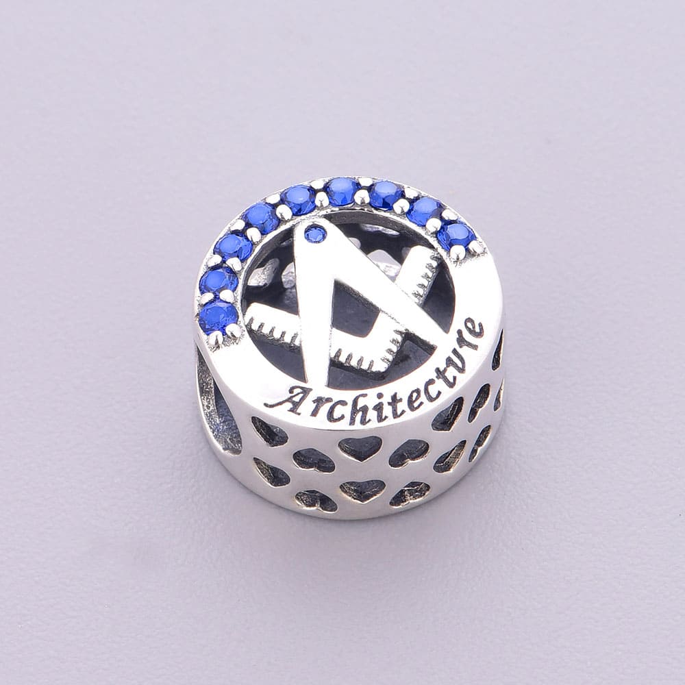 "Structural Resonance" - 925 Sterling Silver Architecture Compass Charm
