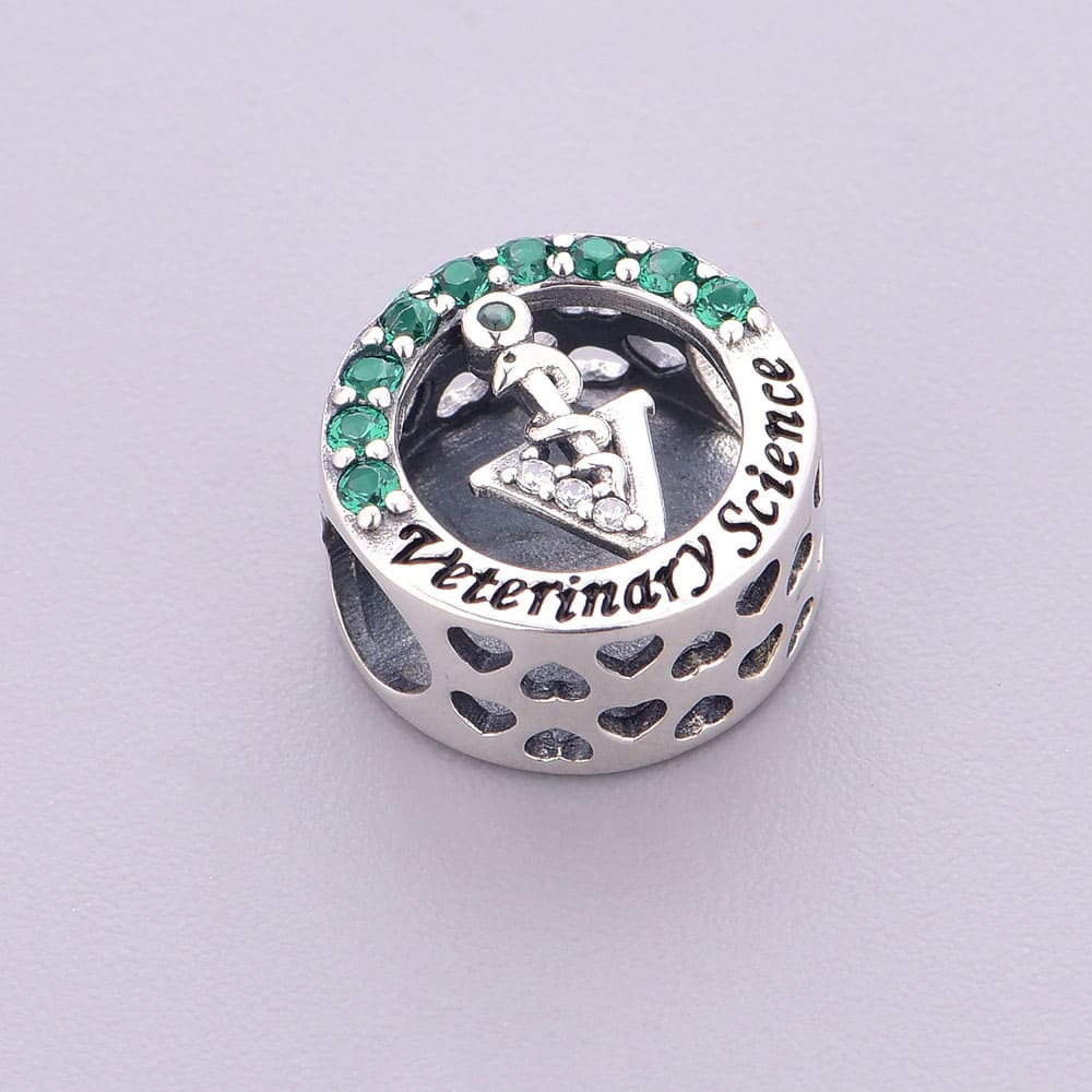 "Compassion Resonance" - 925 Sterling Silver Veterinary Science Charm