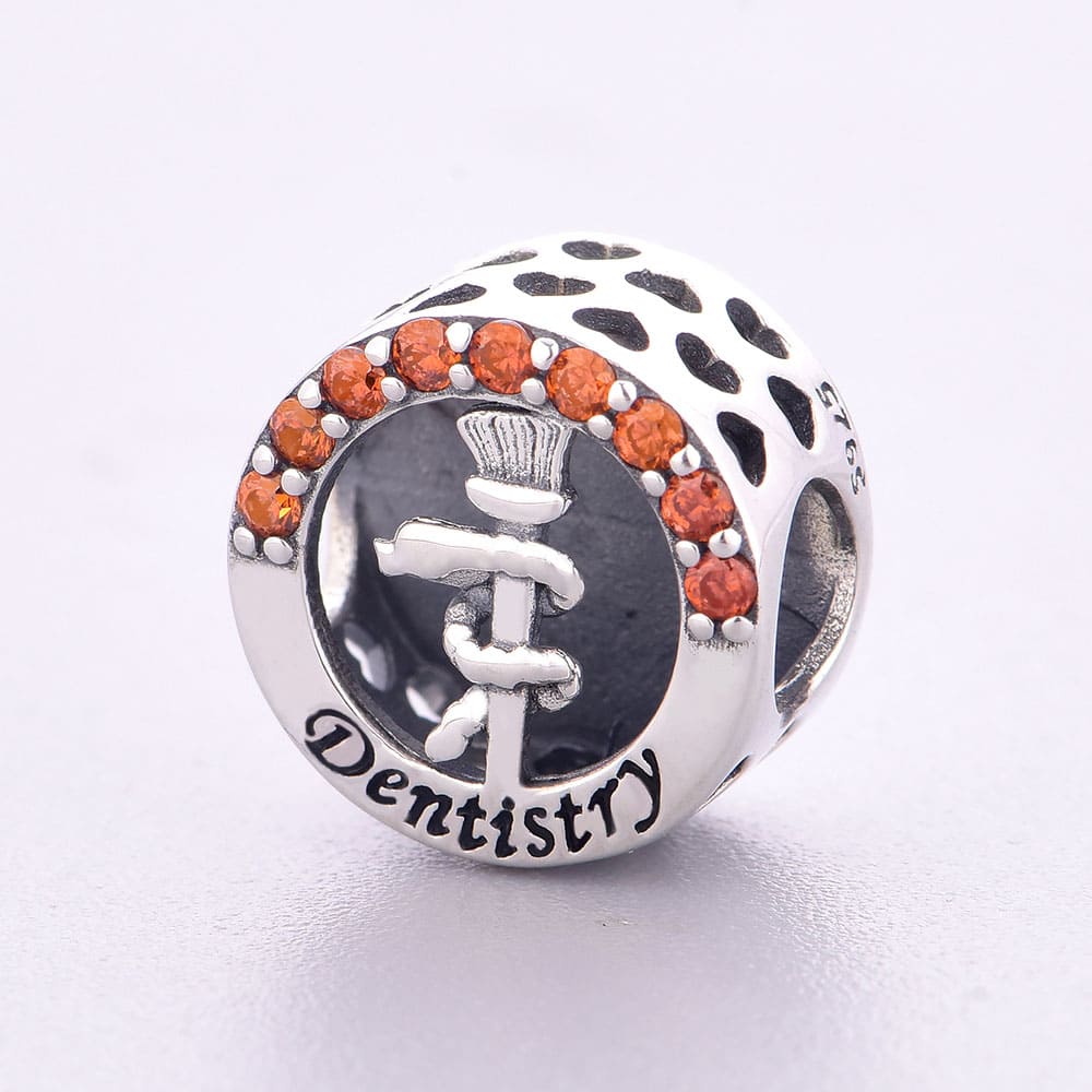 "Dental Resonance" - 925 Sterling Silver Dentistry Symbol Bead Charm