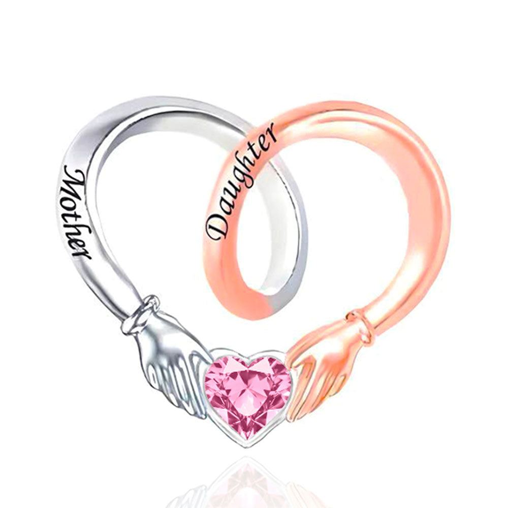 "Cherished Resonance" - 925 Sterling Silver & Rose Gold Family Heart Charm