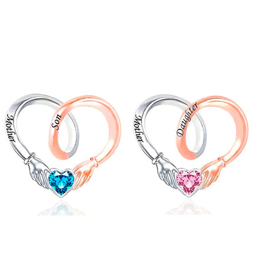 "Cherished Resonance" - 925 Sterling Silver & Rose Gold Family Heart Charm