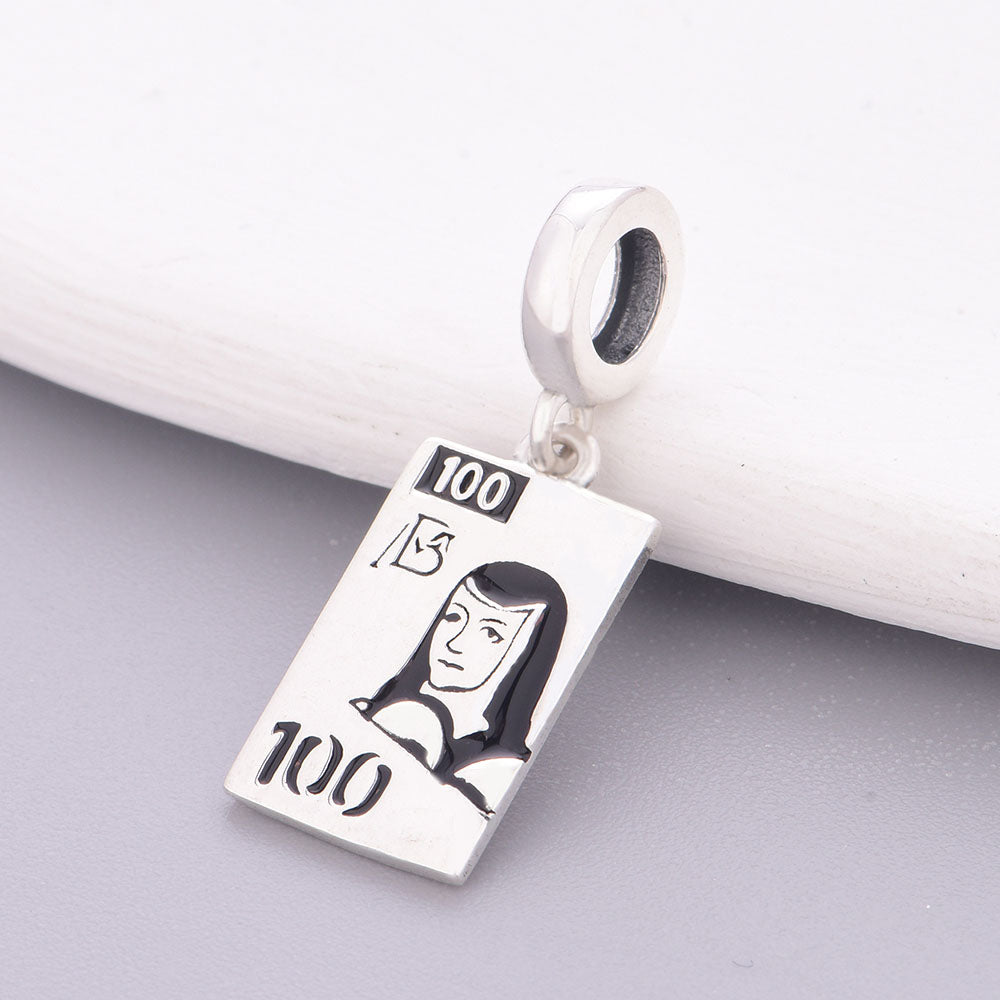 "Cultural Pulse" - 925 Sterling Silver Mexico Pesos Banknote Dangle Charm