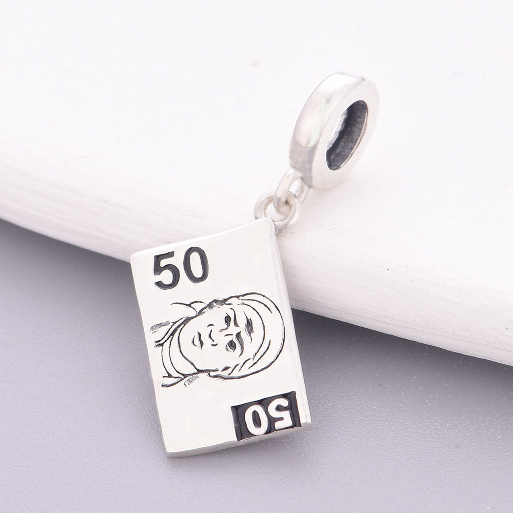 "Currency Pulse" - 925 Sterling Silver Guatemala 50 Quetzal Dangle Charm