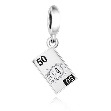 "Currency Pulse" - 925 Sterling Silver Guatemala 50 Quetzal Dangle Charm