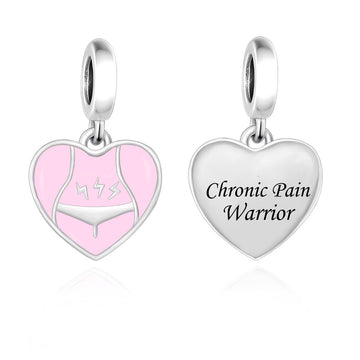 "Resilience Pulse" - 925 Sterling Silver Chronic Pain Warrior Heart Dangle Charm